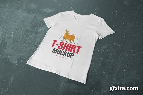 6 Trendy V-Neck T-Shirt Mockups