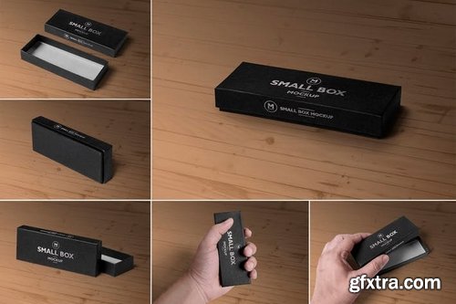 6 Black Rectangular Box Mockups