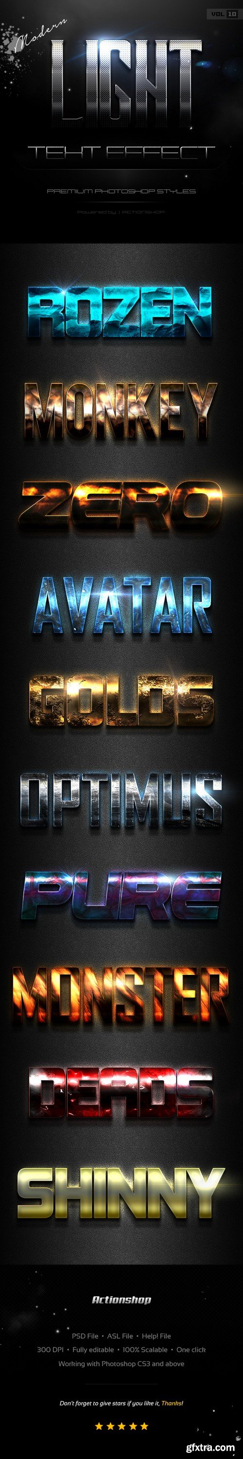 Graphicriver - 10 Modern Light Text Effects Vol.10 20782078