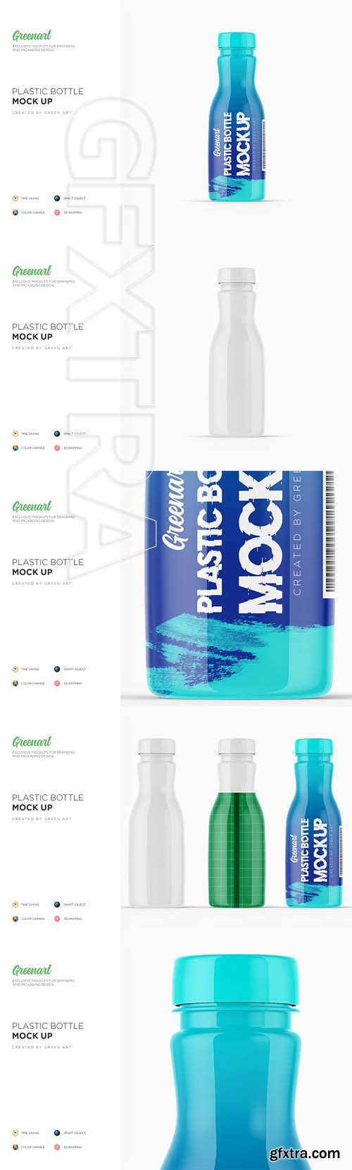 CreativeMarket - Glossy Plastic Bottle Mockup 2749237