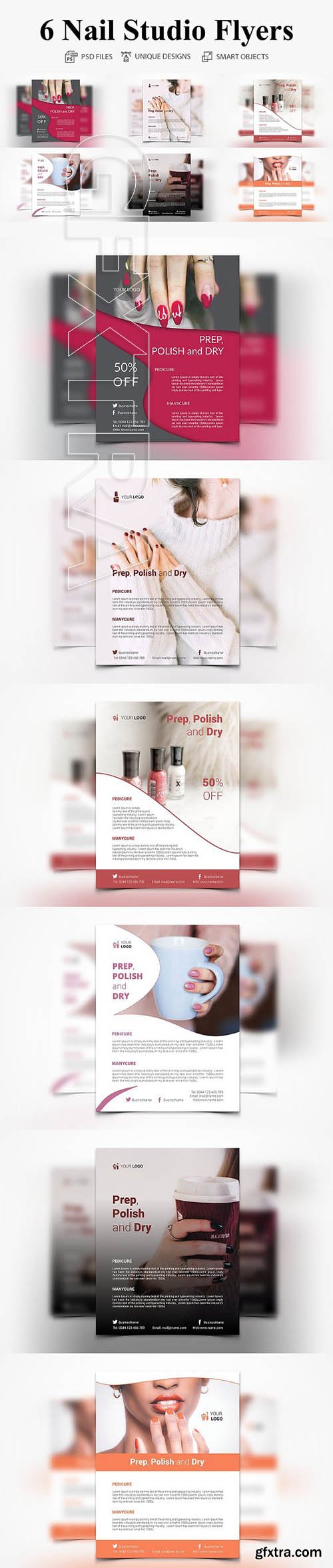 CreativeMarket - 6 Nail Studio Flyer 2839761