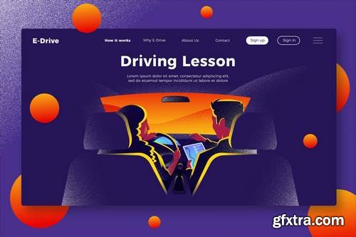 Driving School - Banner & Landing Page