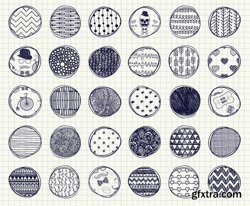 CM - 32 Pen Drawing Seamless Patterns 118766