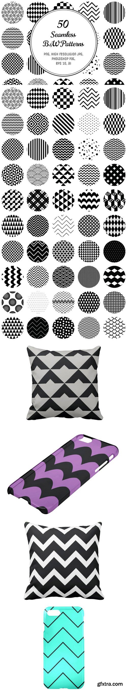 CM - 50 Geometric B&amp;W Patterns 70325