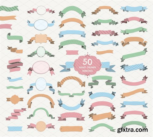 CM - 50 Ribbons. PNG, SVG, AI, EPS, JPG 822558