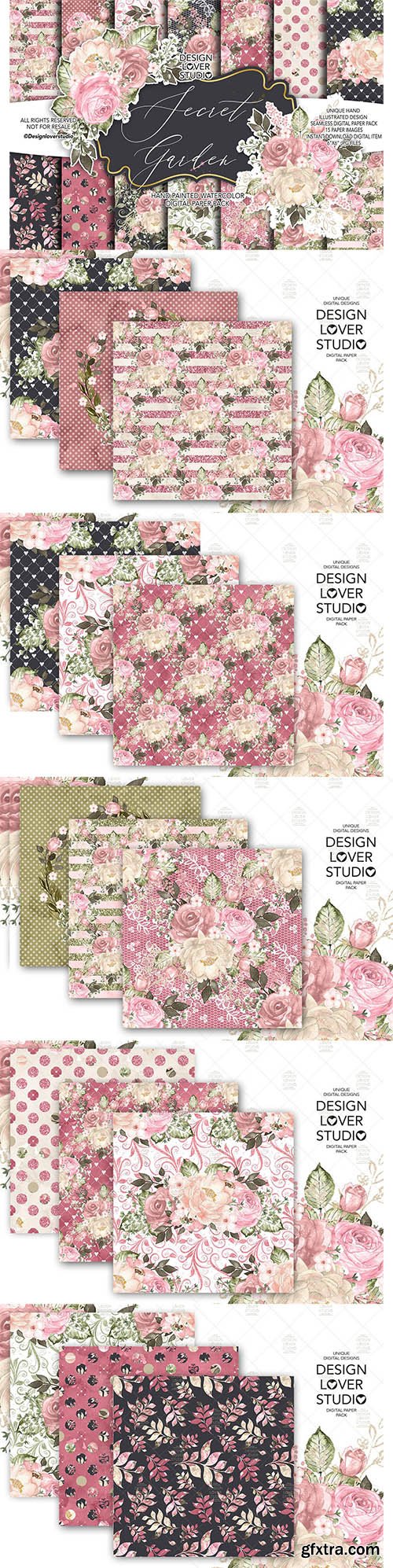 Secret Garden digital paper pack