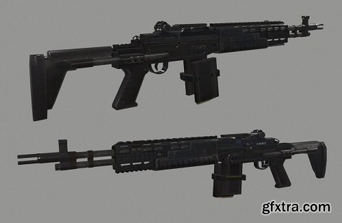 Assault Rifle MK14 3d Model