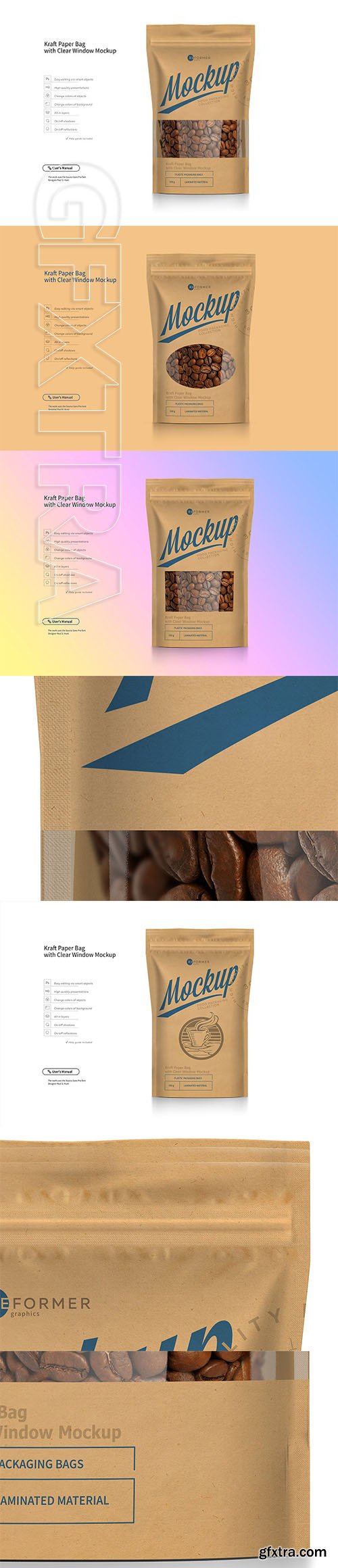 CreativeMarket - Kraft Paper Bag with Window Mock-up 2651766