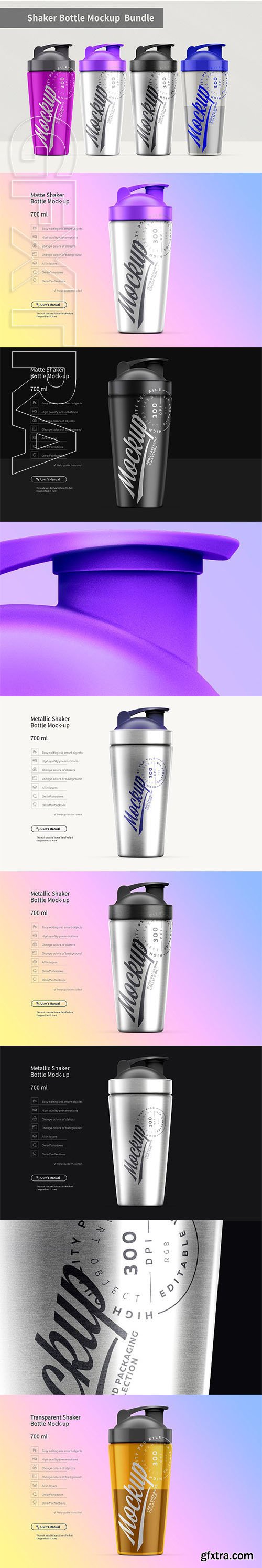 CreativeMarket - Shaker Bottle Mockup Bundle 2775130