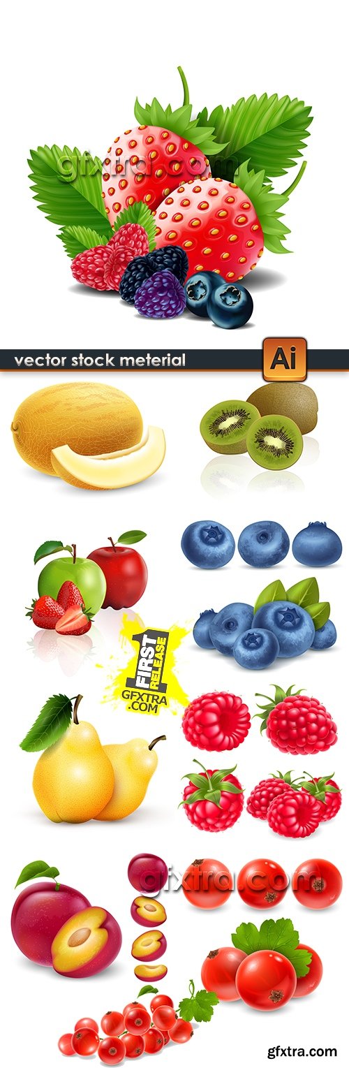 Ripe and juicy realistic berries illustration vector