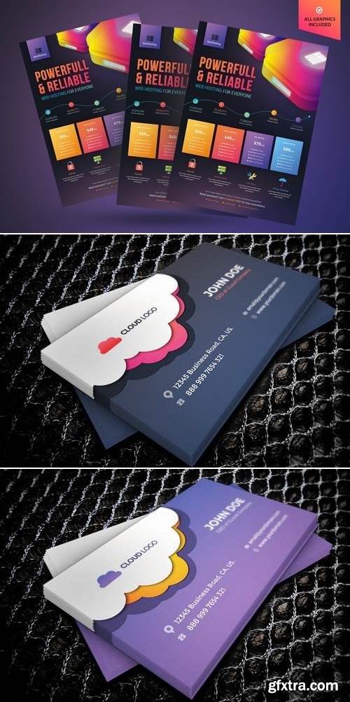 Web Hosting Flyer and Business Card