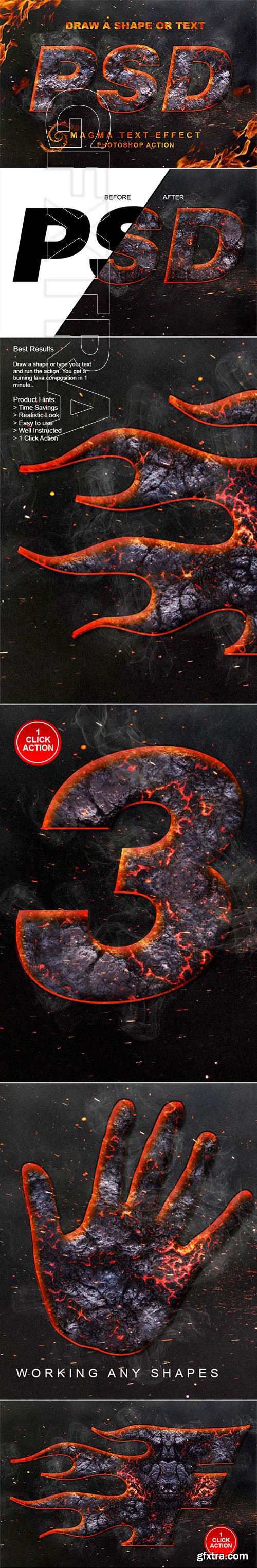 CreativeMarket - Magma Text Effect Photoshop Action 2853357