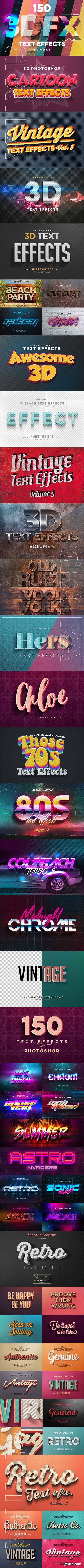 CreativeMarket - 150 3D Text Effects for Photoshop 2834709