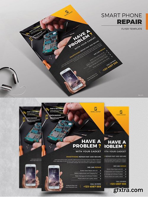 CreativeMarket - Smartphone Repair Flyer 2844219