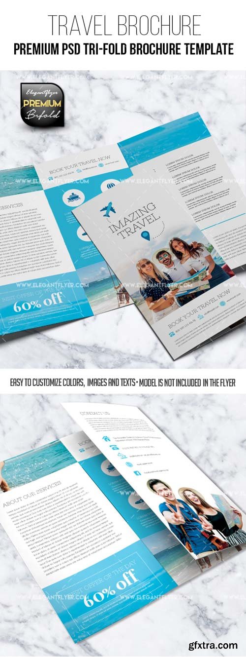 Travel V5 2018 Tri-Fold Brochure PSD Template