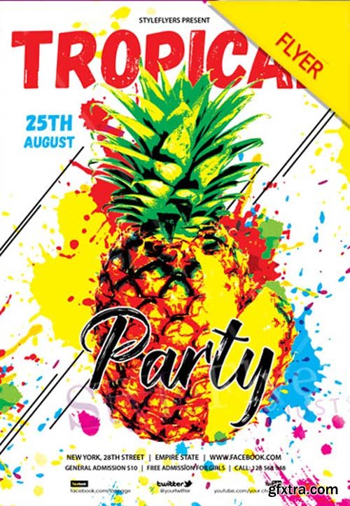 Tropical Party V11 2018 Flyer PSD Template