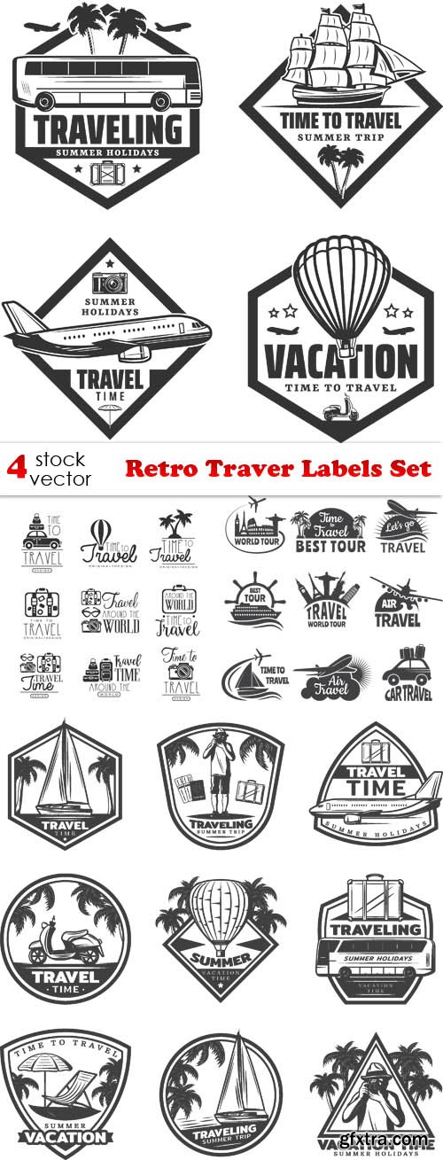 Vectors - Retro Traver Labels Set