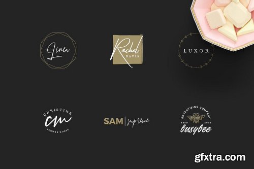 CreativeMarket 50 Feminine Luxury Logos 2719901