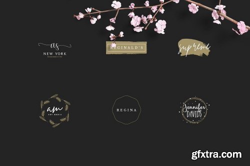 CreativeMarket 50 Feminine Luxury Logos 2719901