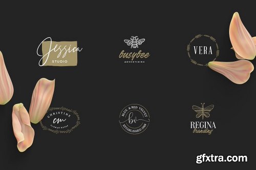 CreativeMarket 50 Feminine Luxury Logos 2719901