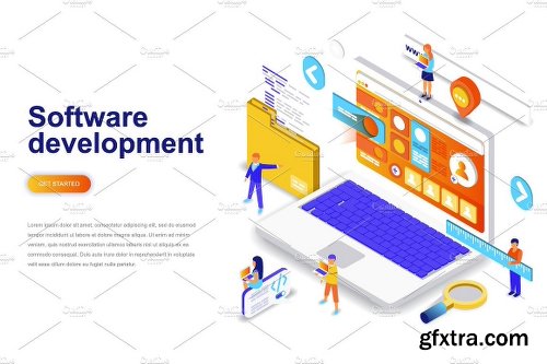 CreativeMarket Isometric Concept Flat Design 2696721