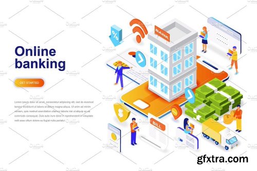 CreativeMarket Isometric Concept Flat Design 2696721