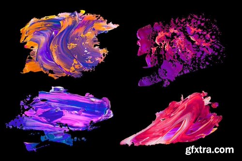 CreativeMarket 170 Abstract Paint Strokes Bundle 2406747