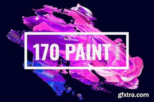 CreativeMarket 170 Abstract Paint Strokes Bundle 2406747