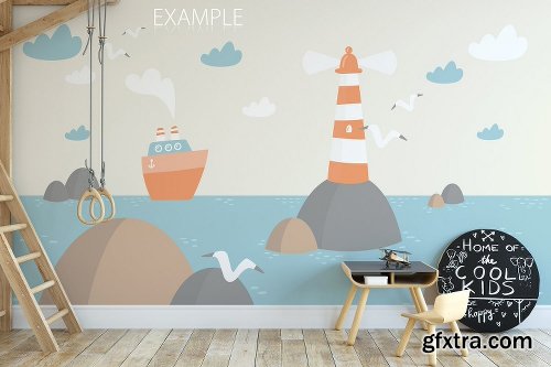 CreativeMarket KIDS WALL & FRAMES Mockup Bundle - 4 2363823