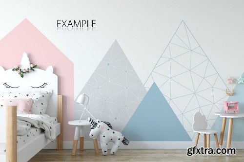 CreativeMarket KIDS WALL & FRAMES Mockup Bundle - 4 2363823