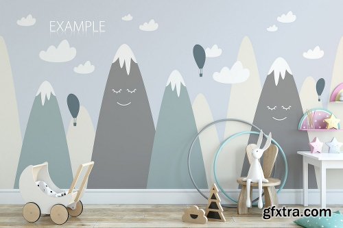 CreativeMarket KIDS WALL & FRAMES Mockup Bundle - 4 2363823