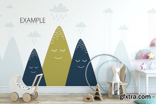 CreativeMarket KIDS WALL & FRAMES Mockup Bundle - 4 2363823