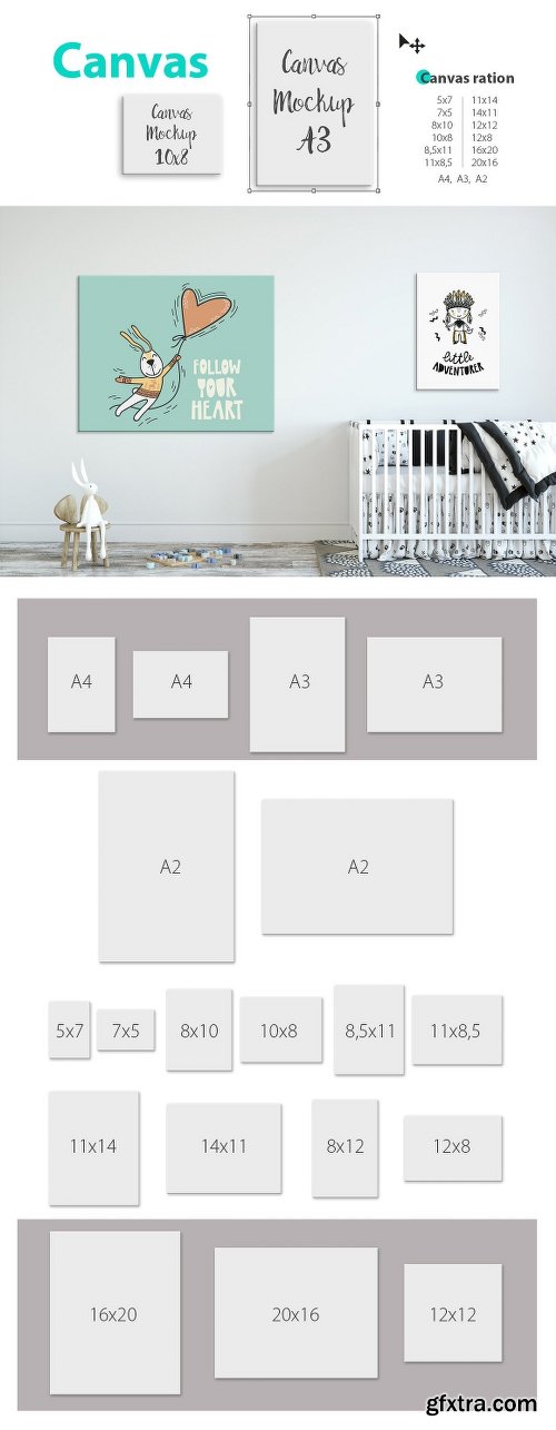 CreativeMarket KIDS WALL & FRAMES Mockup Bundle - 4 2363823