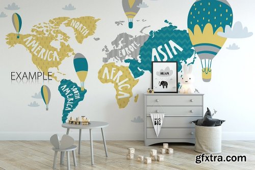 CreativeMarket KIDS WALL & FRAMES Mockup Bundle - 4 2363823