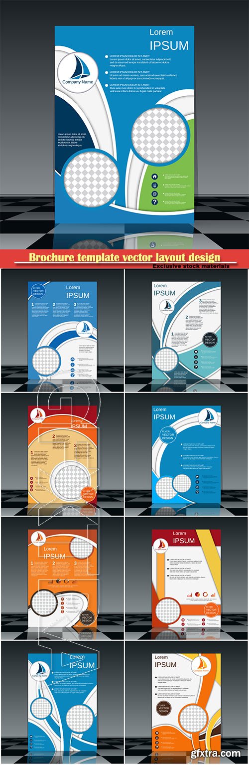 Brochure template vector layout design, corporate business annual report, magazine, flyer mockup # 219