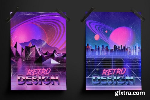 CreativeMarket Retro Landscape Kit 2572834