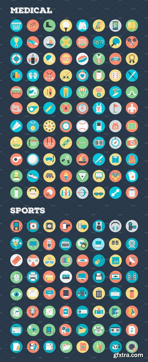 CreativeMarket 4059 Flat Rounded Vector Icons 2211054