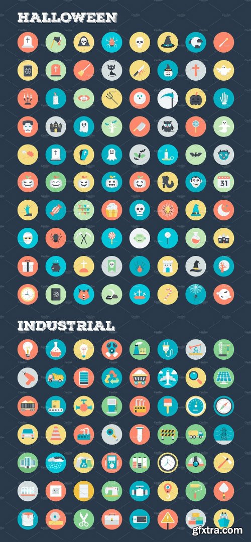 CreativeMarket 4059 Flat Rounded Vector Icons 2211054