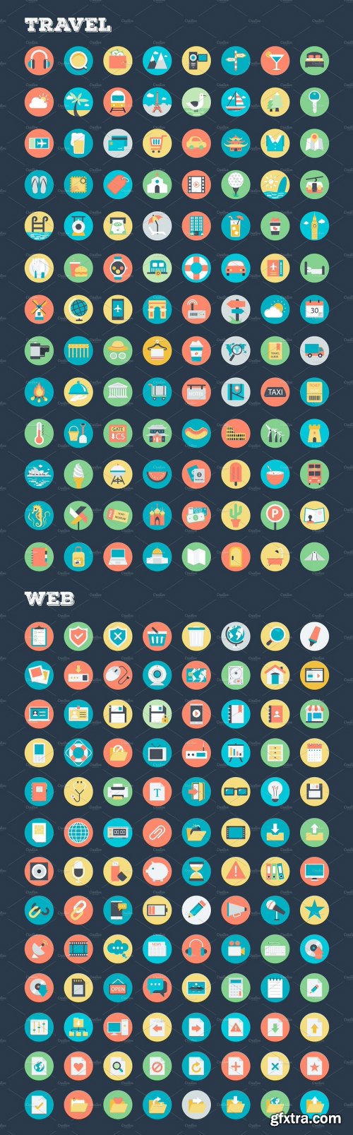 CreativeMarket 4059 Flat Rounded Vector Icons 2211054