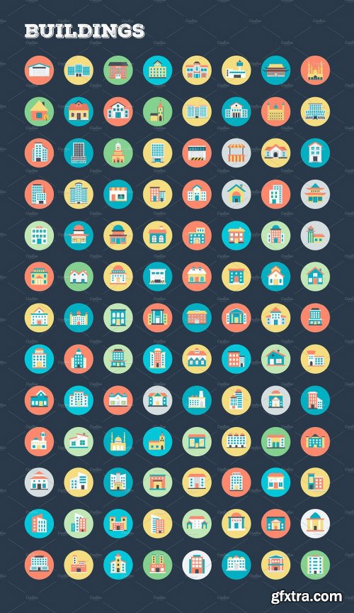 CreativeMarket 4059 Flat Rounded Vector Icons 2211054