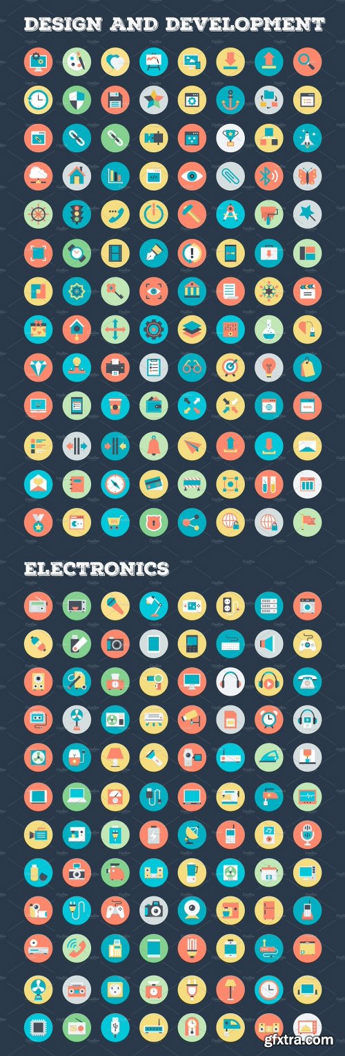 CreativeMarket 4059 Flat Rounded Vector Icons 2211054