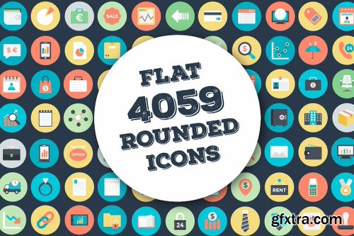 CreativeMarket 4059 Flat Rounded Vector Icons 2211054