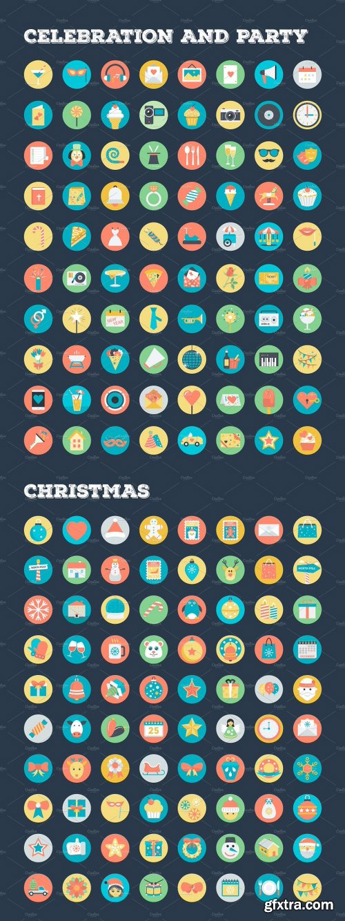 CreativeMarket 4059 Flat Rounded Vector Icons 2211054