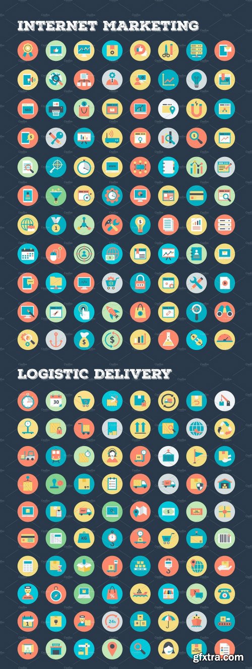 CreativeMarket 4059 Flat Rounded Vector Icons 2211054