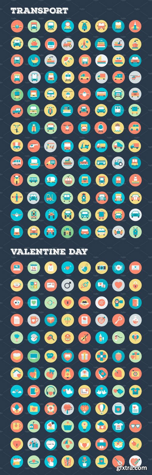 CreativeMarket 4059 Flat Rounded Vector Icons 2211054