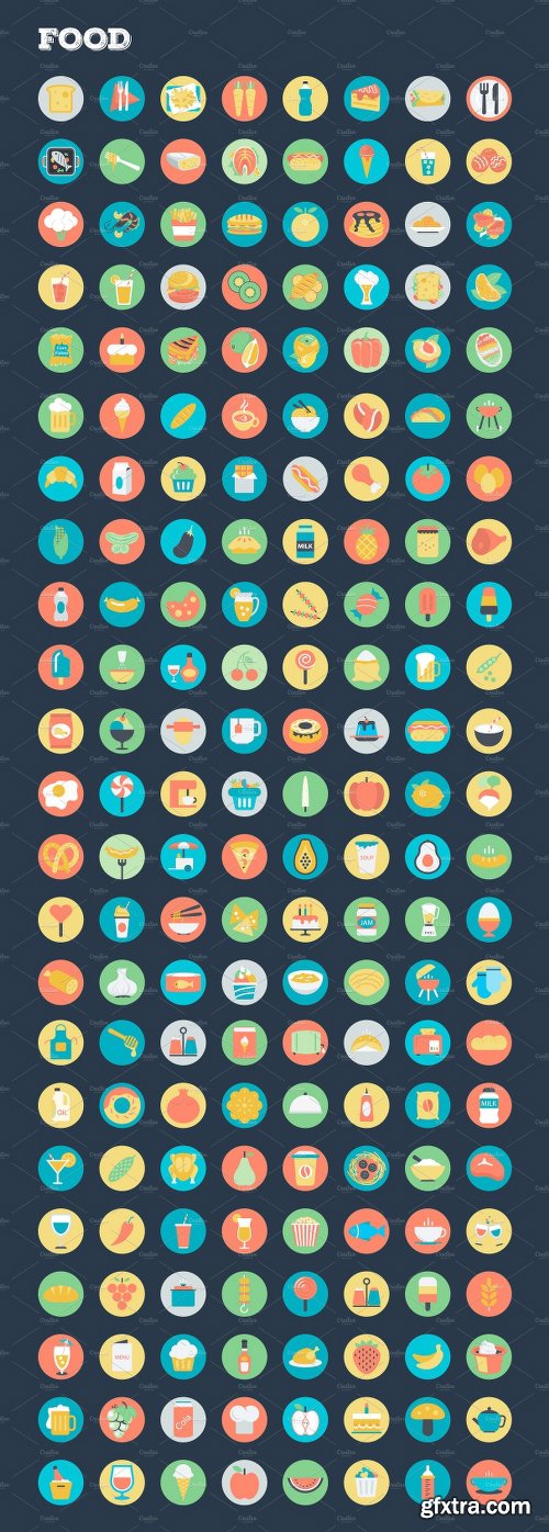 CreativeMarket 4059 Flat Rounded Vector Icons 2211054