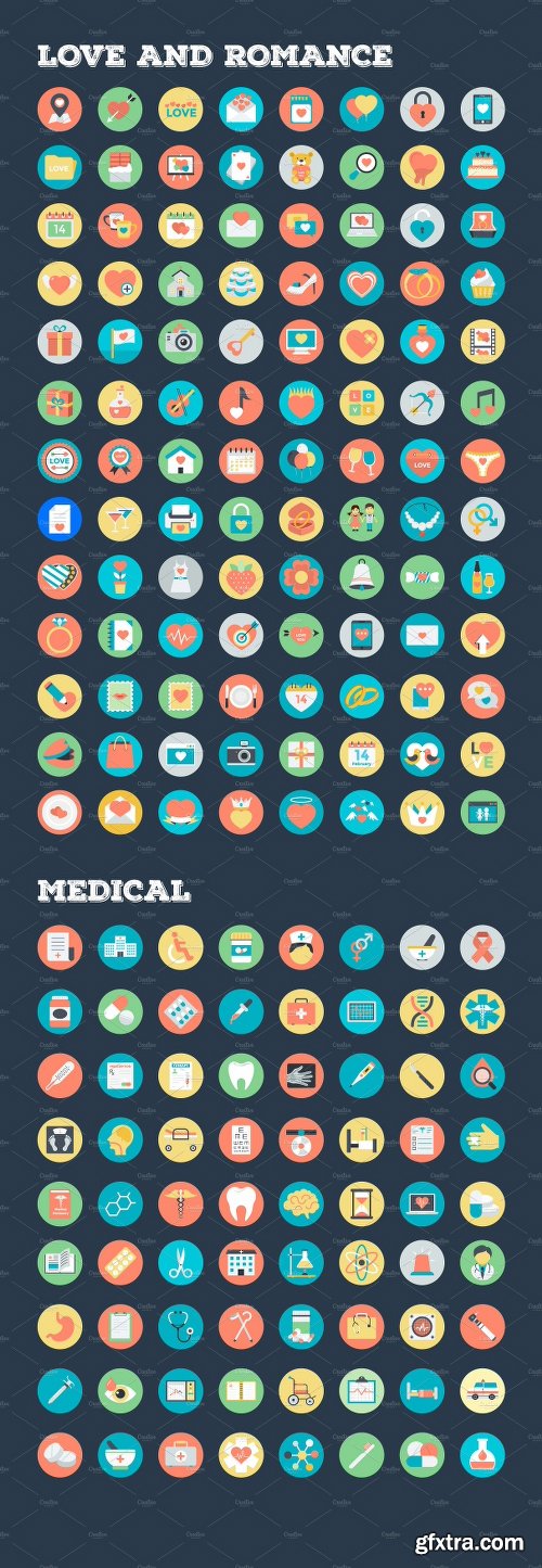 CreativeMarket 4059 Flat Rounded Vector Icons 2211054