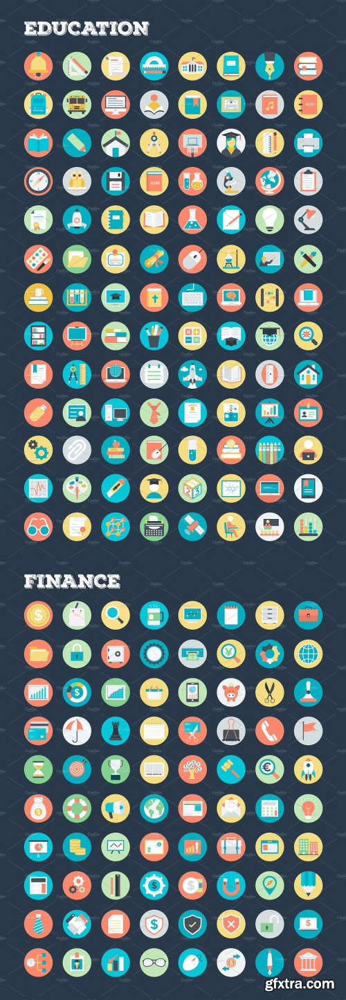 CreativeMarket 4059 Flat Rounded Vector Icons 2211054