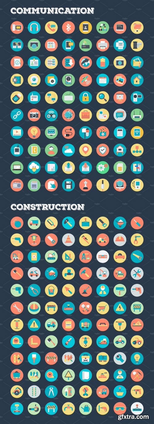 CreativeMarket 4059 Flat Rounded Vector Icons 2211054