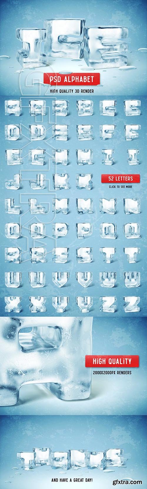 CreativeMarket - Ice PSD Alphabet 2836938